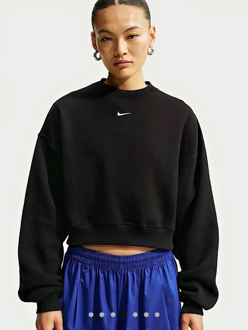 Nike Studio Fleece Medium Weight Oversized Cropped Crewneck Cropped Sweatshirt